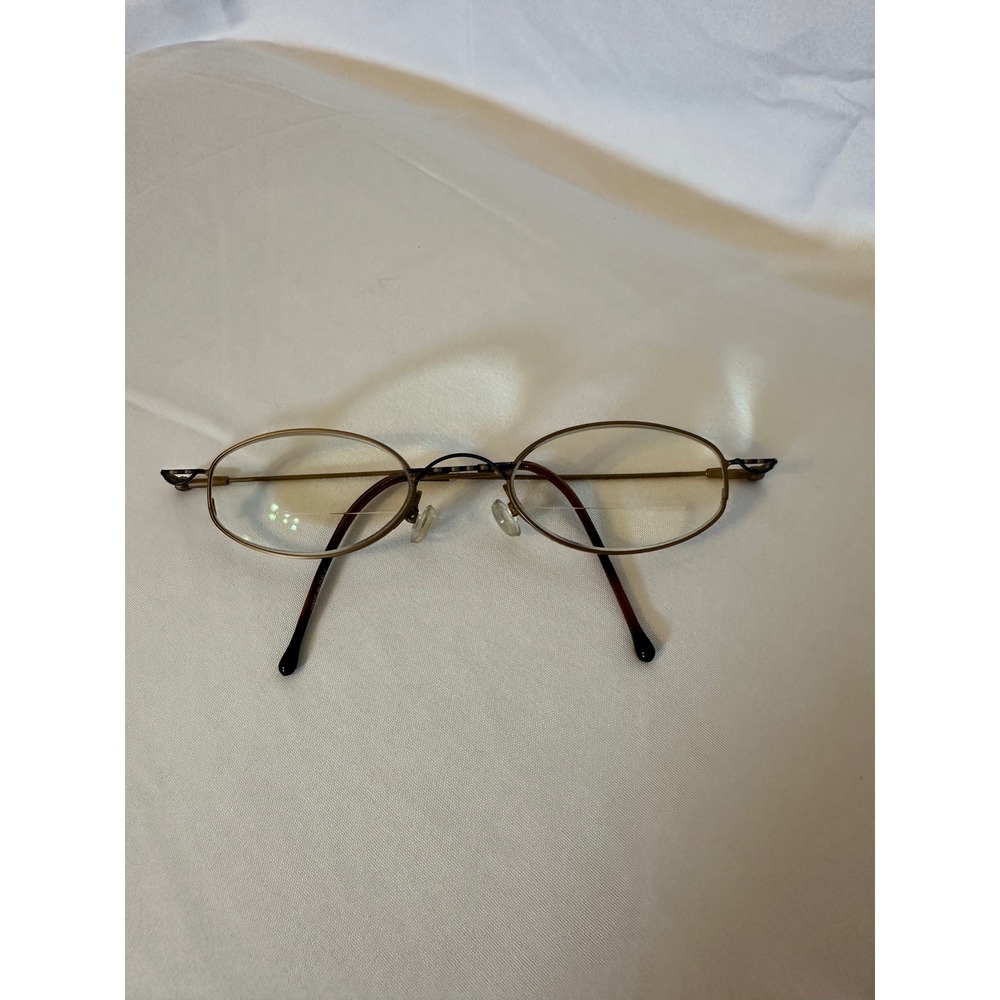 Calvin Klein Vintage Oval Eyeglasses Bronze Metal Frames Made in Italy CK 7242